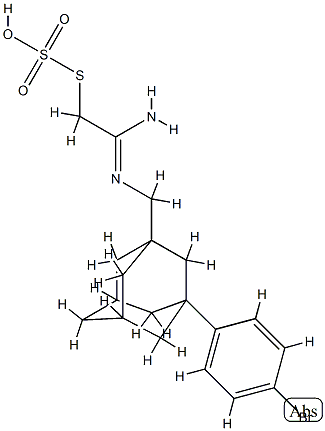 Thiosulfuric acid, S-(2-(((3-(4-bromophenyl)tricyclo(3.3.1.1(sup 3,7)) dec-1-yl)methyl)amino)-2-iminoethyl) ester 结构式