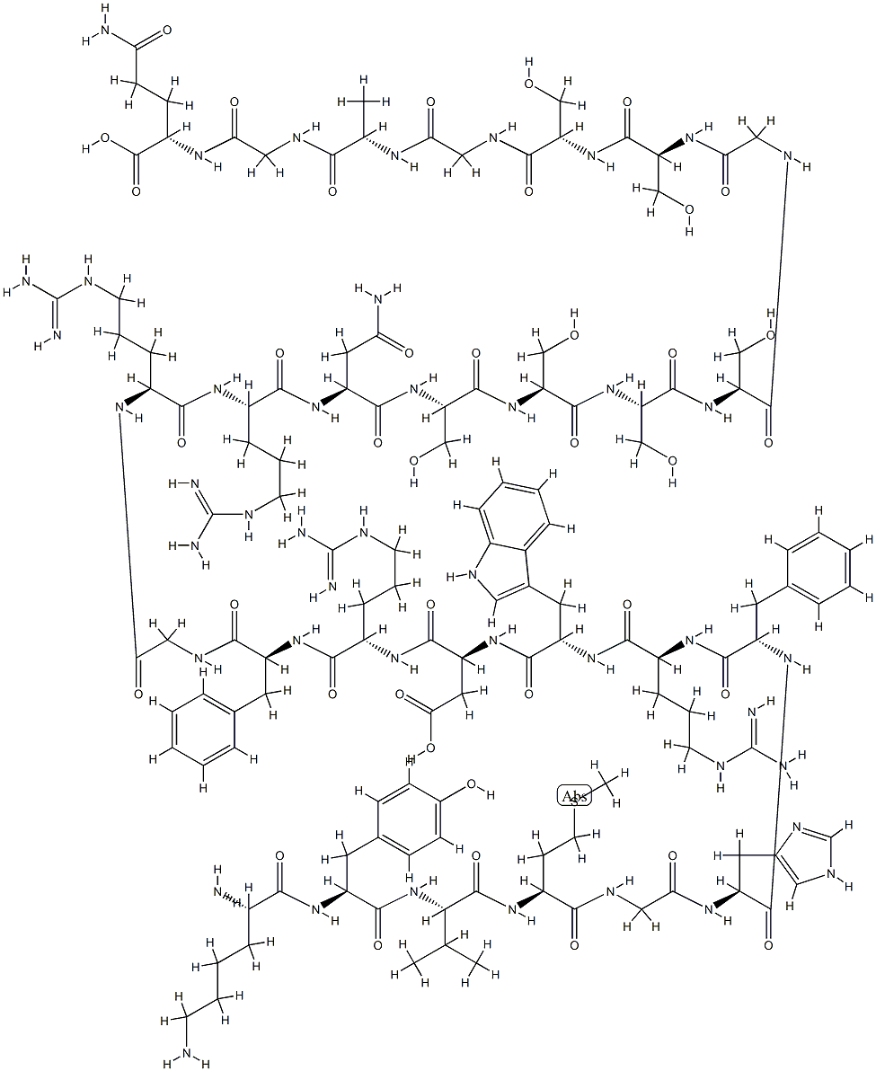 H-LYS-TYR-VAL-MET-GLY-HIS-PHE-ARG-TRP-ASP-ARG-PHE-GLY-ARG-ARG-ASN-SER-SER-SER-SER-GLY-SER-SER-GLY-ALA-GLY-GLN-OH 结构式