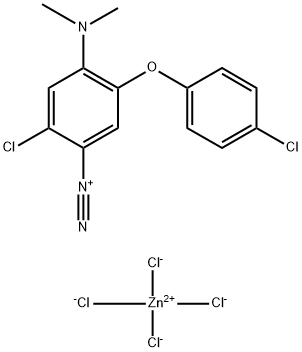 2-chloro-5-(4-chlorophenoxy)-4-dimethylaminobenzenediazonium tetrachlorozincate (2:1)  结构式