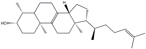 4β-Methylcholesta-8,24-dien-3β-ol 结构式