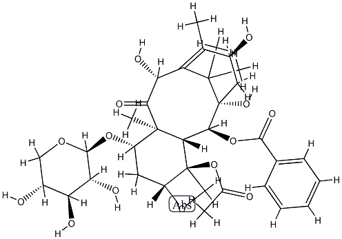 10-O-去乙酰基-7-O-BETA-D-吡喃木糖基浆果赤霉素 III 结构式