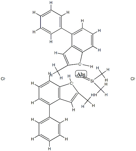 二甲基亚甲硅烷基)双(2-甲基-4-苯基茚基)二氯化锆 结构式