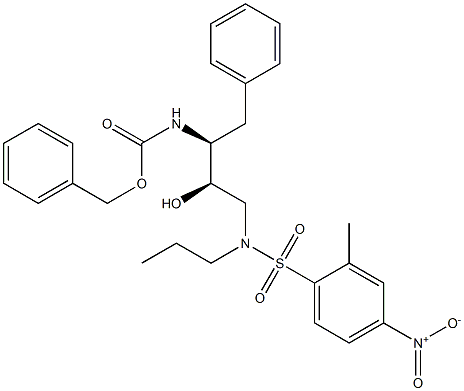4-硝基-N-[(2R, 3S)-3-氨基-2-羟基-4-苯丁基]-N-异丁基苯磺酰胺 结构式