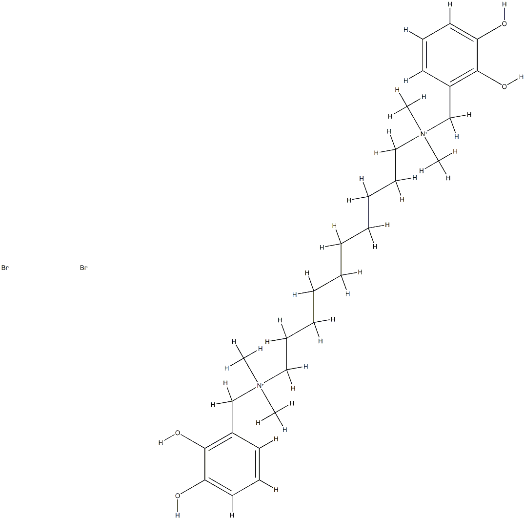 N,N'-(2,3-dihydroxy-benzyl)-N,N,N',N'-tetramethyl-1,10-decanediamine 结构式