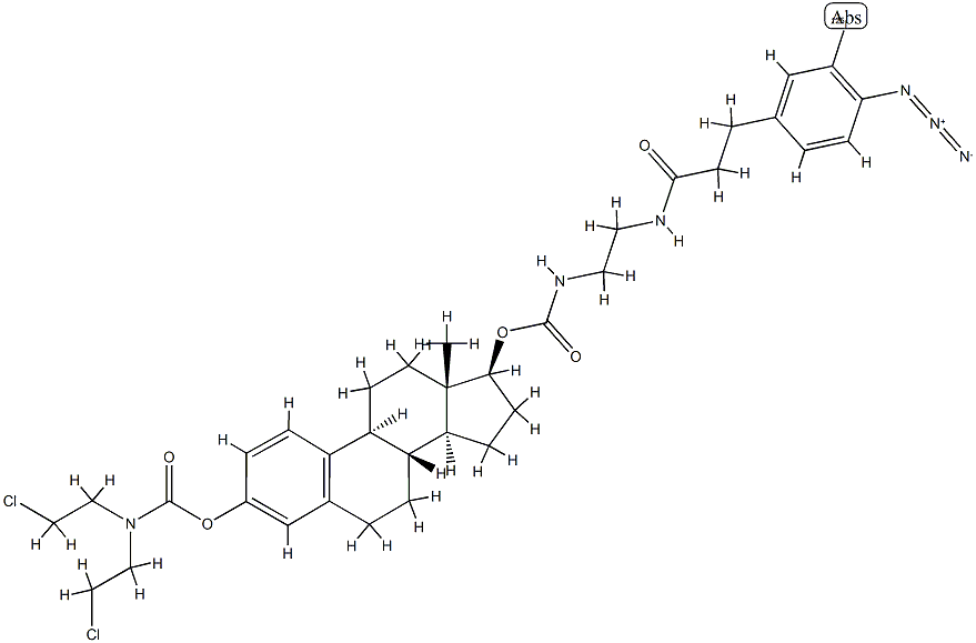 17-O-((2-(3-(4-azido-3-iodophenyl)propionamido)ethyl)carbamyl)estradiol-3-N-bis(chloroethyl)carbamate 结构式