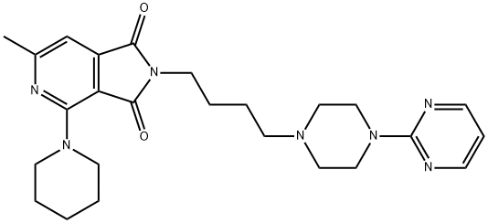 4-methyl-2-(1-piperidyl)-8-[4-(4-pyrimidin-2-ylpiperazin-1-yl)butyl]-3 ,8-diazabicyclo[4.3.0]nona-2,4,10-triene-7,9-dione 结构式