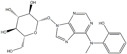 2-[[(9-BETA-D-吡喃葡萄糖基-9H-嘌呤-6-基)氨基]甲基]苯酚 结构式