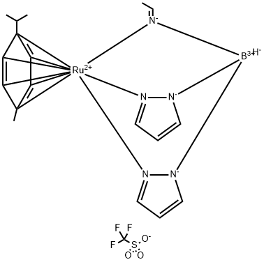 [BIS(PYRAZOL-1-YL)(ACETIMINO)HYDRIDOBORATO](P-CYMENE)RUTHENIUM(II)TRIFLUOROMETHANESULFONATE 结构式