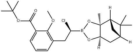 [(1S)-2-(3-TERT-BUTOXYCARBONYL-2-METHOXY-PHENYL)-1-CHLORO-ETHYL]BORONIC ACID (+)-PINANEDIOLATO DIESTER 结构式