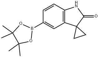 5'-(四甲基-1,3,2-二氧杂硼杂环戊烷-2-基)-1',2'-二氢螺[环丙烷-1,3'-吲哚]-2'-酮 结构式