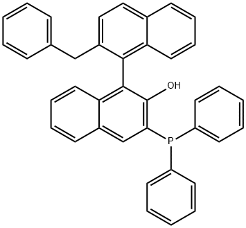 2'-苄基-2-羟基-3-(二苯基膦基)-[1,1'-联萘] 结构式