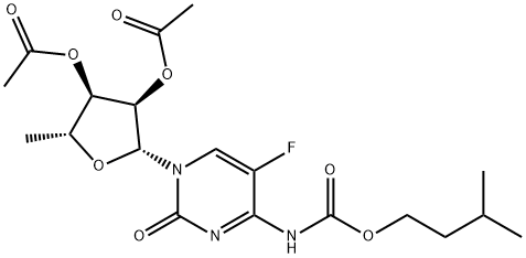 2’,3’-Di-O-acetyl-5'-deoxy-5-fluoro-N-[(3-methylbutoxy)carbonyl]cytidine 结构式