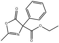 4-Oxazolecarboxylic  acid,  4,5-dihydro-2-methyl-5-oxo-4-phenyl-,  ethyl  ester 结构式