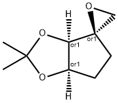 Spiro[4H-cyclopenta-1,3-dioxole-4,2-oxirane], tetrahydro-2,2-dimethyl-, (3a-alpha-,4-ba-,6a-alpha-)- (9CI) 结构式