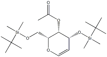 4-O-乙酰基-3,6-二-O-(叔丁基二甲基甲硅烷基)-D-半乳醛 结构式