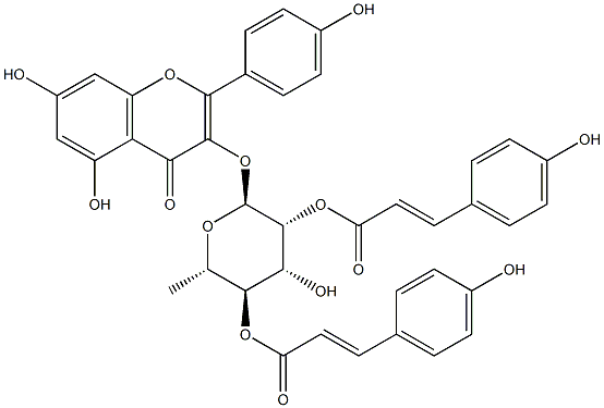 2",4"-DI-O-(E-P-COUMAROYL)AFZELIN 结构式