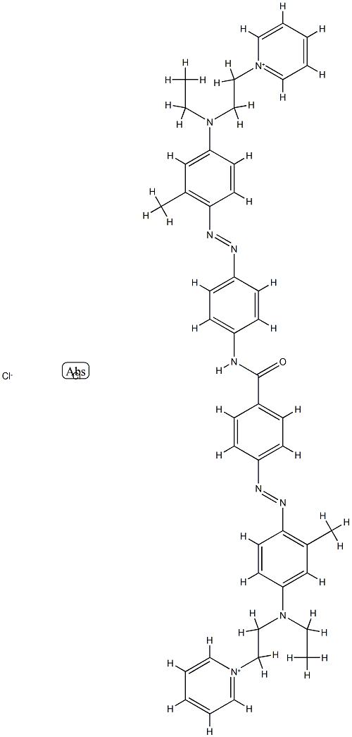 Pyridinium, 1-2-ethyl4-4-4-4-ethyl(2-pyridinioethyl)amino-2-methylphenylazobenzoylaminophenylazo-3-methylphenylaminoethyl-, dichloride 结构式