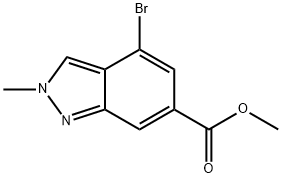 4-溴-2-甲基-2H-吲唑-6-羧酸甲酯 结构式