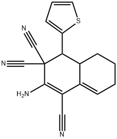 2-amino-4-(2-thienyl)-4a,5,6,7-tetrahydro-1,3,3(4H)-naphthalenetricarbonitrile 结构式