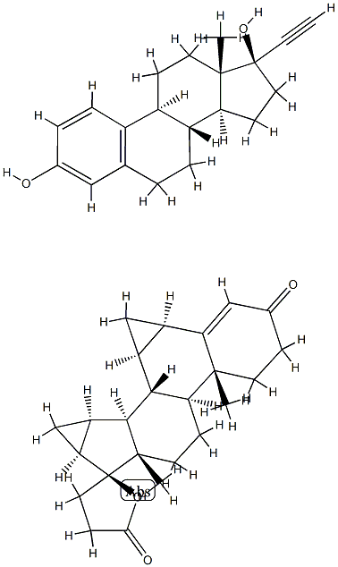 屈螺酮+炔雌醇,复方 结构式