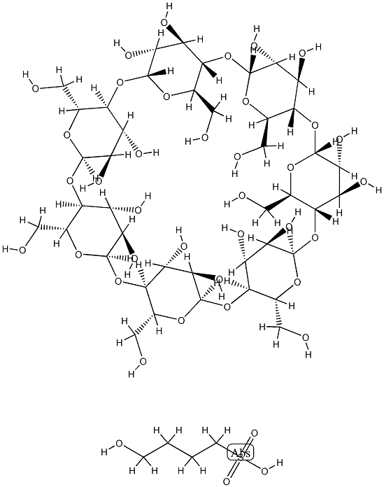 七取代磺丁醚-BETA-环糊精 结构式