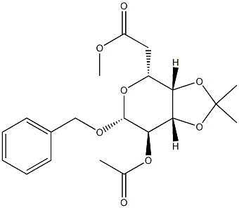 苄基2,6-二-O-乙酰基-3,4-O-异亚丙基-Β-D-吡喃半乳糖苷 结构式