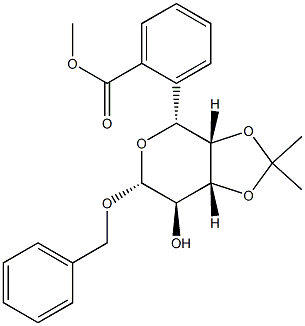 Benzyl 3-O,4-O-isopropylidene-β-D-galactopyranoside 6-benzoate 结构式