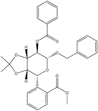 Benzyl 3-O,4-O-isopropylidene-β-D-galactopyranoside dibenzoate 结构式