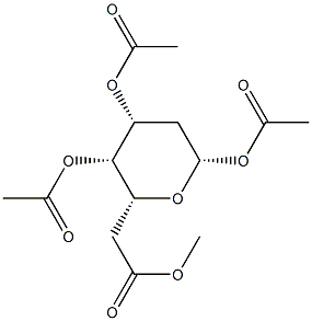 2-Deoxy-β-D-arabino-hexopyranose tetraacetate 结构式