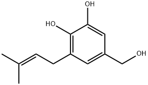 1,2-Benzenediol,5-(hydroxymethyl)-3-(3-methyl-2-butenyl)-(9CI) 结构式