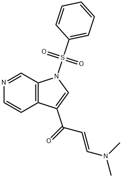 (E)-3-(二甲氨基)-1-(1-(苯磺酰)-1H-吡咯并[2,3-C]吡啶-3-基)丙-2-烯-1-酮 结构式