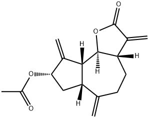 (3aS)-3a,4,5,6,6aβ,7,8,9,9aβ,9bα-Decahydro-8α-acetoxy-3,6,9-tris(methylene)azuleno[4,5-b]furan-2(3H)-one 结构式