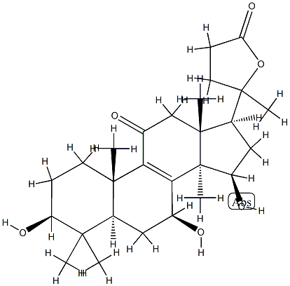 3Β,7Β,15Β-三羟基-11-羰基-羊毛甾烷-8-烯-24→20内酯 结构式