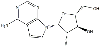 7-(2-脱氧-2-氟-BETA-D-阿拉伯呋喃糖基)-7H-吡咯并[2,3-D]嘧啶-4-胺 结构式