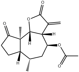 (3aR,6aβ,9bβ)-Dodecahydro-4β-acetyloxy-6α,9aα-dimethyl-3-methyleneazuleno[4,5-b]furan-2,9-dione 结构式