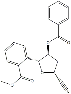β-4,5-dibenzoyl-2-cyano-D-deoxyribrate 结构式