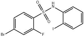 4-溴-2-氟-N-(2-碘苯基)-苯磺酰胺 结构式