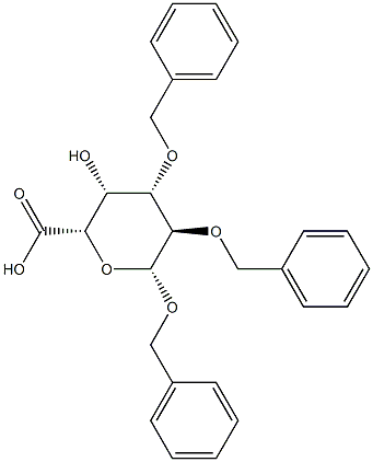 Benzyl 2-O,3-O-dibenzyl-β-D-galactopyranosiduronic acid 结构式