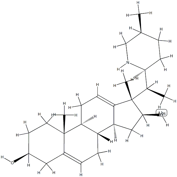 (17S,20S)-17-Methyl-20-[(2S,5S)-5-methyl-2-piperidyl]-18-norpregna-5,12-diene-3β,16β-diol 结构式