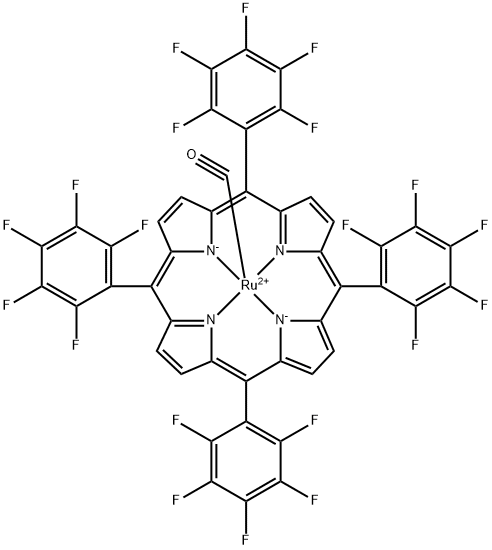 羰基[5,10,15,20-四(2,3,4,5,6 - 五氟苯基)-21H,23H-卟吩铜]钌(II) 结构式