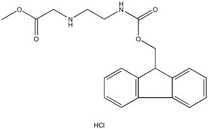 N-(2-FMOC-氨乙基)甘氨酸甲酯盐酸盐 结构式