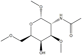 Methyl 2-(acetylamino)-2-deoxy-3-O,6-O-dimethyl-α-D-galactopyranoside 结构式