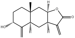 (3aR,4aα,9aα)-Dodecahydro-6α-hydroxy-8aβ-methyl-3,5-bis(methylene)naphtho[2,3-b]furan-2-one 结构式