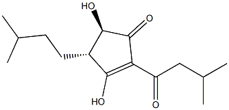 (4R)-3,4α-Dihydroxy-5β-(3-methylbutyl)-2-(3-methyl-1-oxobutyl)-2-cyclopenten-1-one 结构式