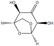 D-ribo-Hexopyranos-3-ulose, 1,6-anhydro-, beta- (8CI) 结构式