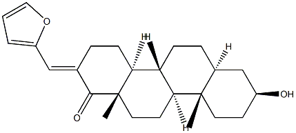 17-Furfurylidene-3β-hydroxy-D-homo-5α-androstan-17a-one 结构式