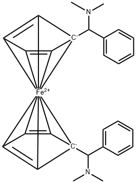 1,1'-双((R)-(二甲胺基)(苯基)甲基)二茂铁 结构式