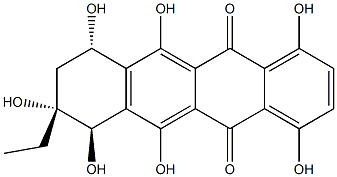 (7R)-8-Ethyl-7,8,9,10-tetrahydro-1,4,6,7β,8α,10α,11-heptahydroxy-5,12-naphthacenedione 结构式