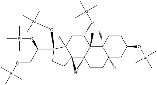 [[(20R)-5β-Pregnane-3α,11β,17,20,21-pentyl]penta(oxy)]pentakis(trimethylsilane) 结构式