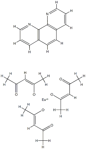 三(乙酰丙酮)(1,10-菲咯啉)铕(III) 结构式